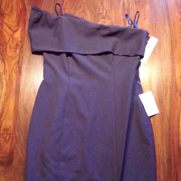 Eliza J Off the Shoulder Scuba Crepe Cocktail Dress, Size 10 - Navy - Picture 2 of 7